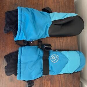 Outdoor Research Blue and Black Kids Mittens